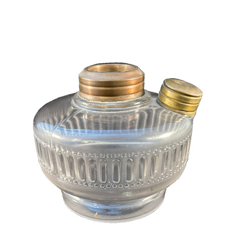 Antique glass kerosene - , tank